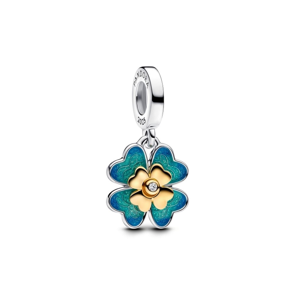 PANDORA Spinnable Four Leaf Clover Lab-Grown Diamond Dangle Charm 763624C01 image 0
