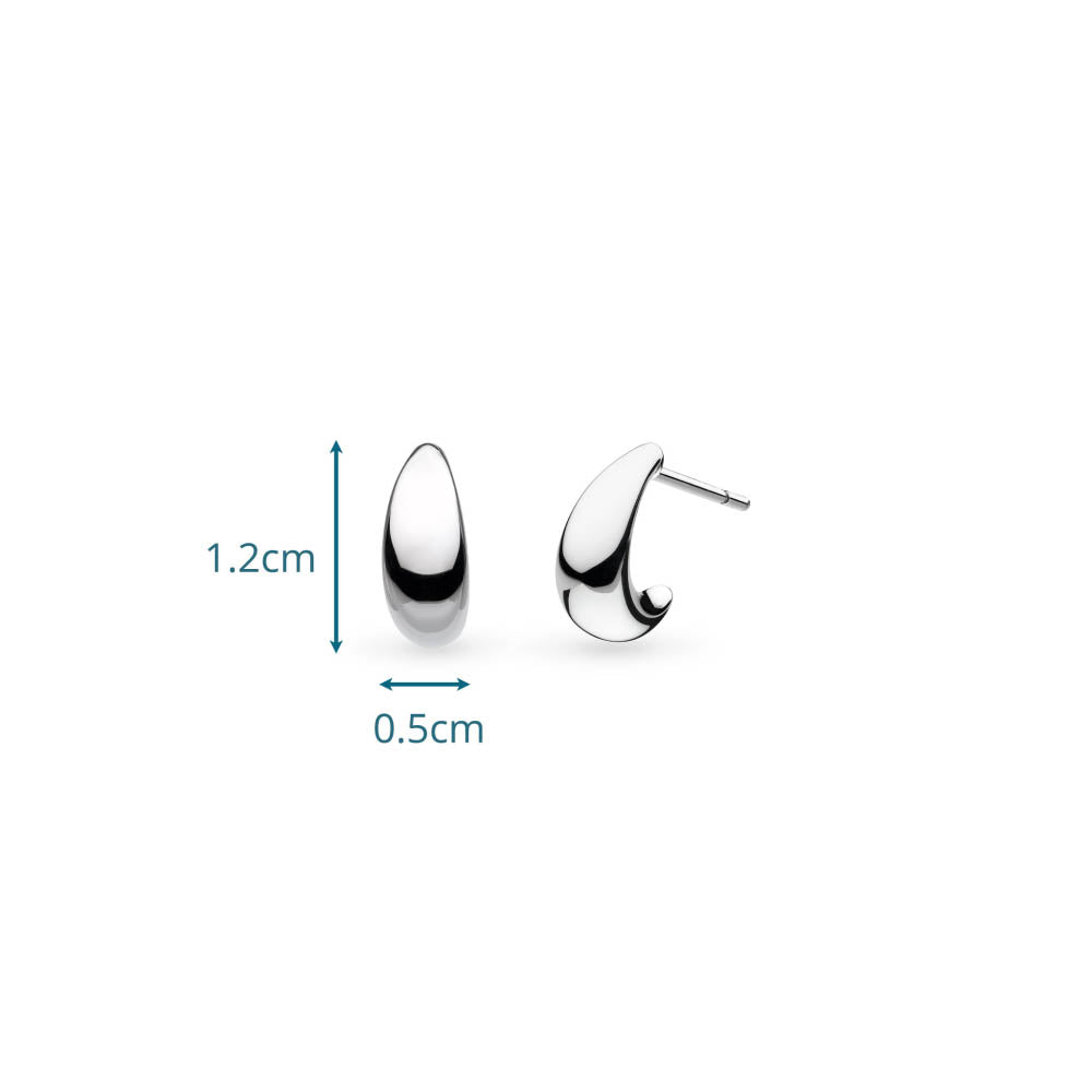Kit Heath Coast Pebble Smooth Semi Hoop Stud Earrings 40152RP