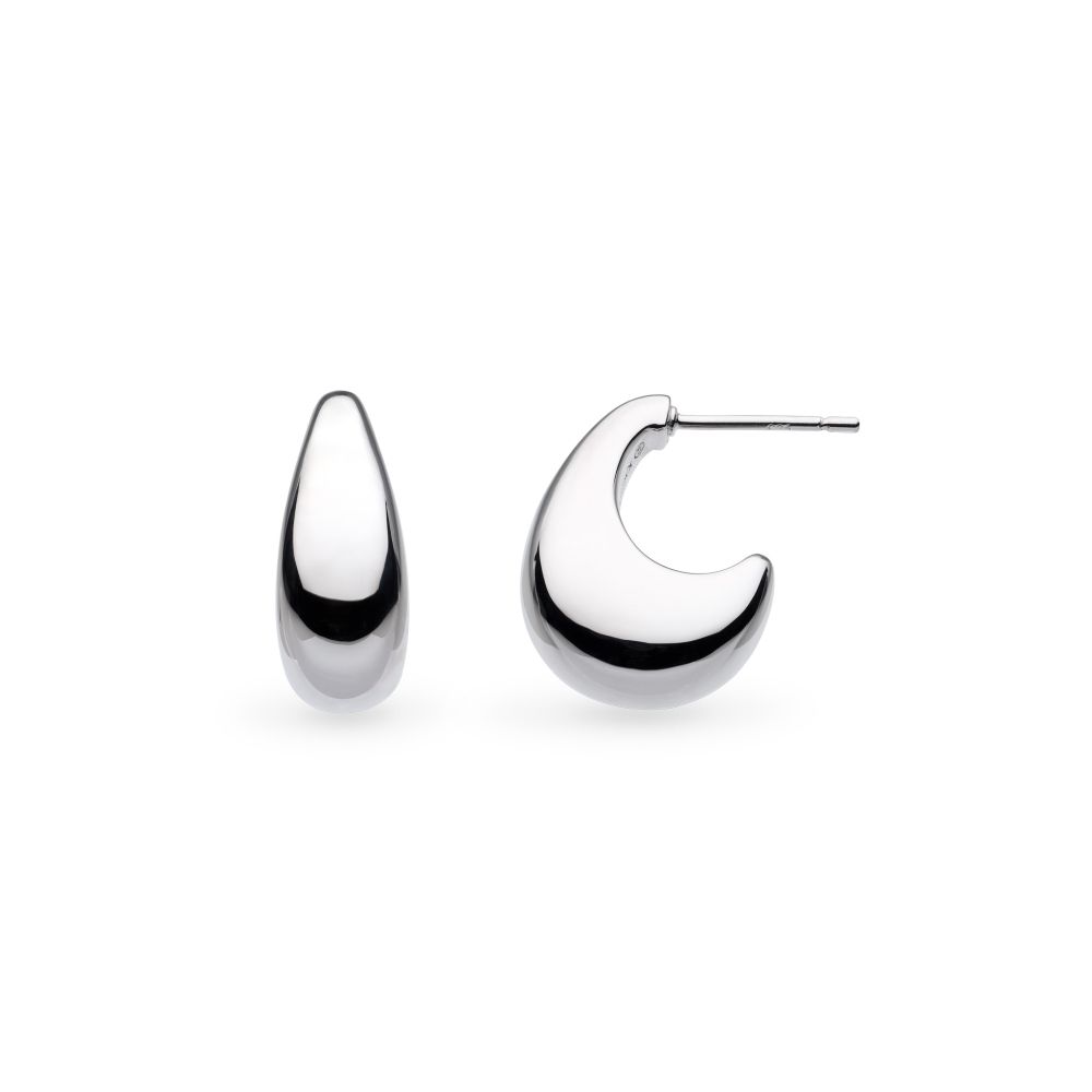 Kit Heath Coast Pebble Smooth Grande Semi Hoop Stud Earrings 40153RP