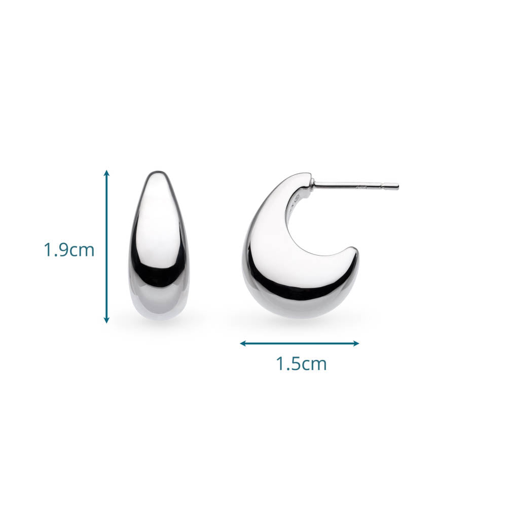 Kit Heath Coast Pebble Smooth Grande Semi Hoop Stud Earrings 40153RP