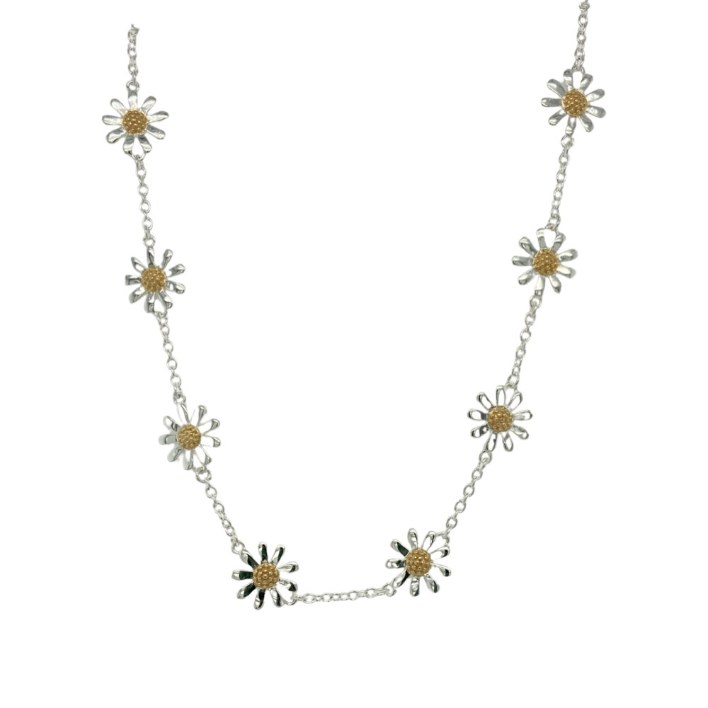 Sugar Sugar Silver &amp; Gold Daisy Chain Necklace image 0