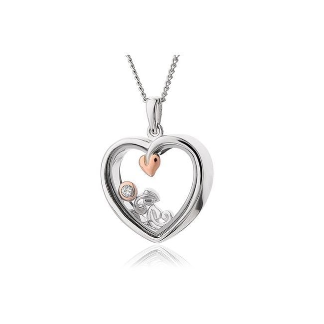Clogau Tree of Life Sterling Silver Inner Charm Heart Pendant with Topaz 3SICLP14 image 0