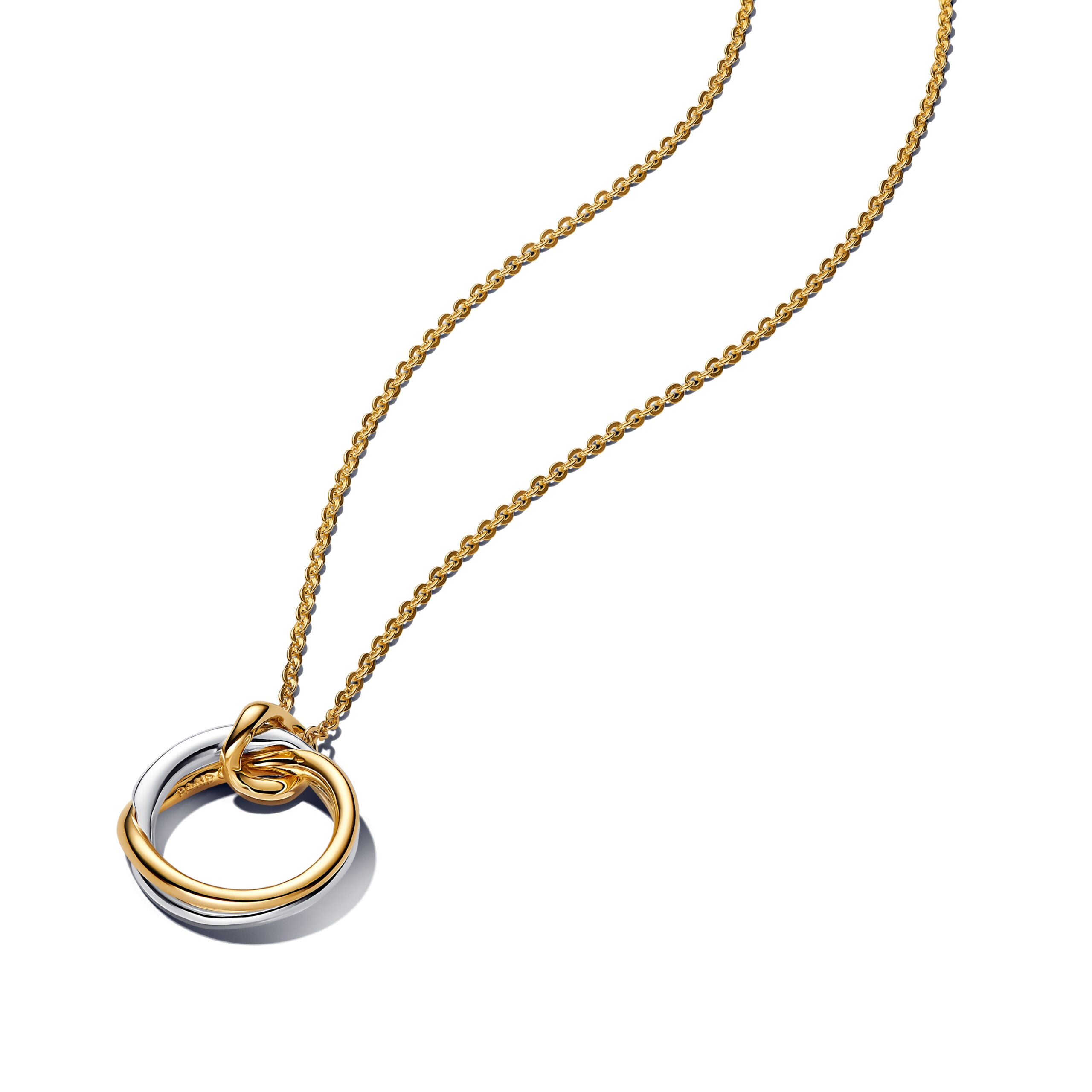 PANDORA Organically Shaped Two-Tone Pendant Necklace 363882C00-45 image 0