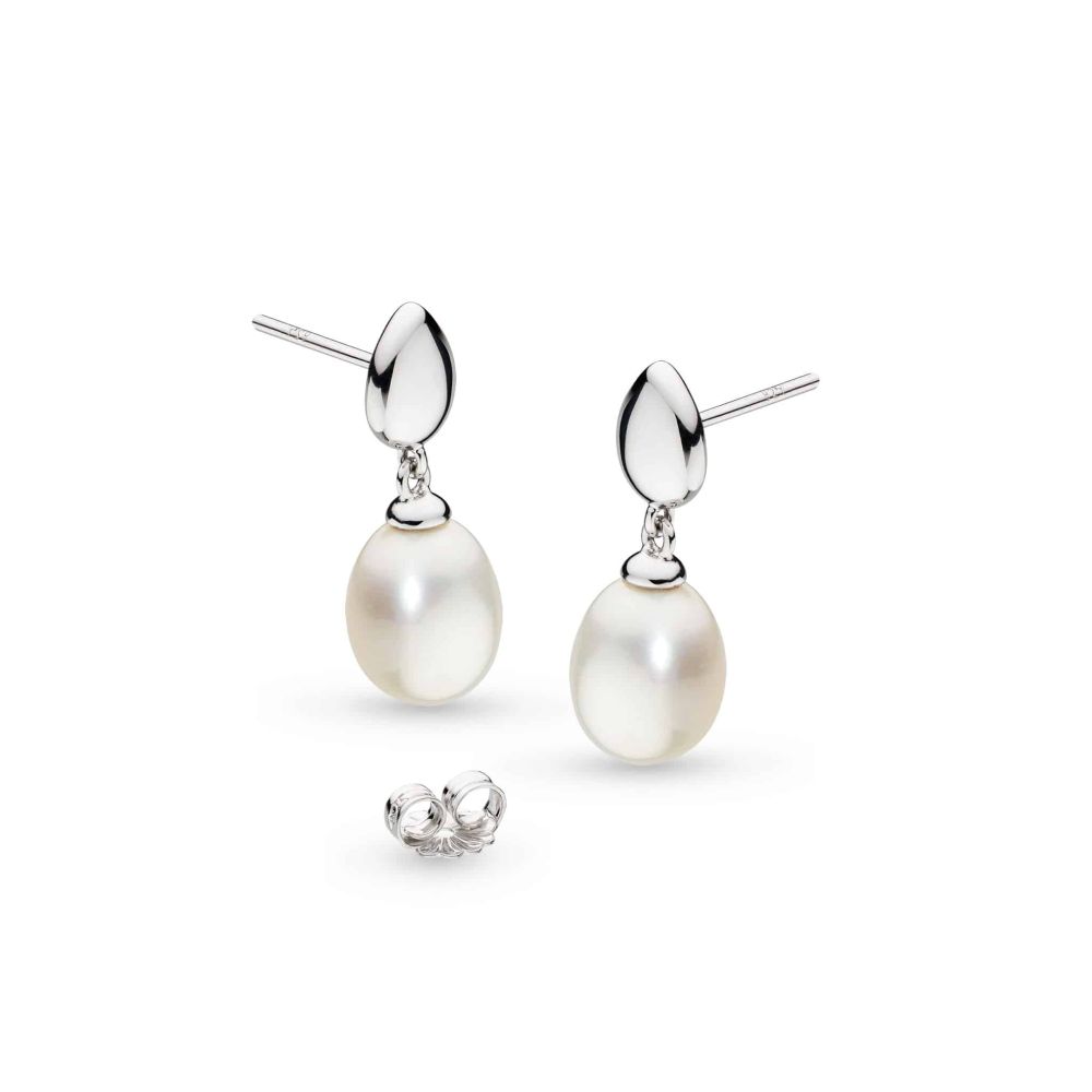 Kit Heath Coast Pebble Pearl Stud Drop Earrings 50184FP