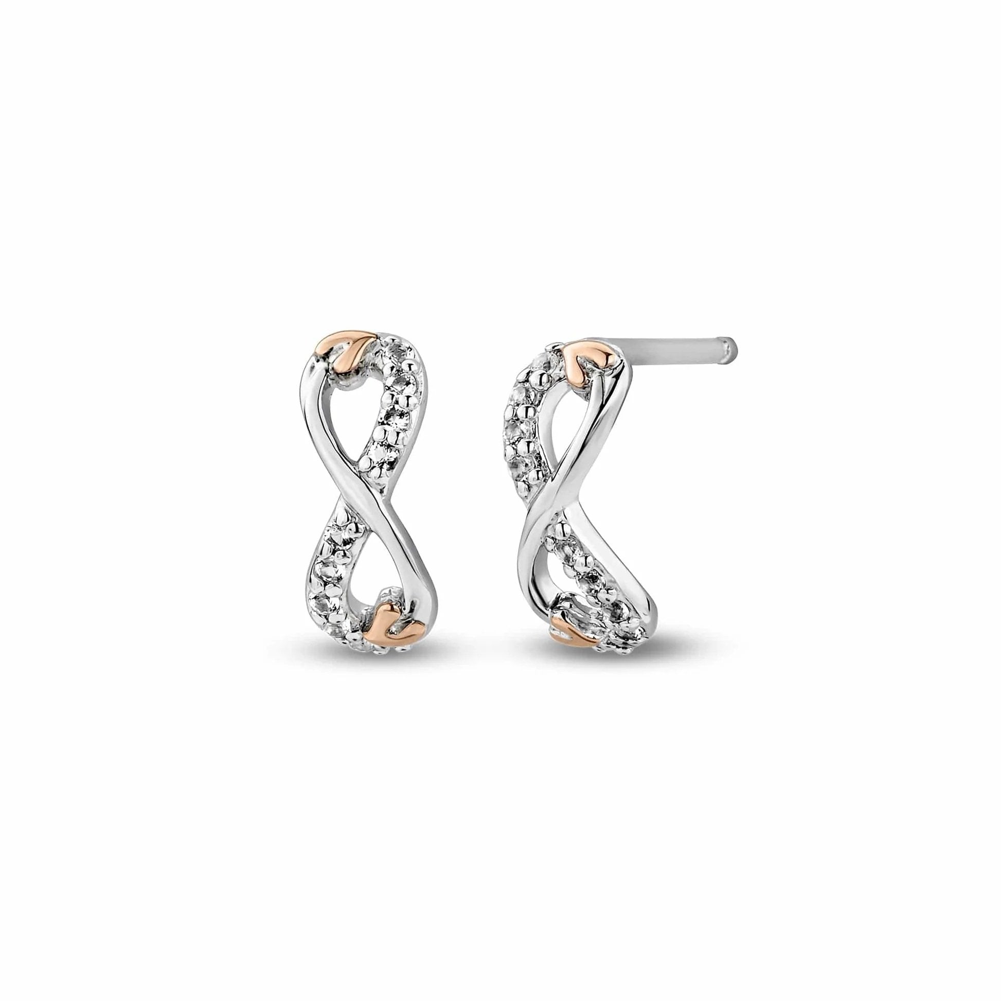 Clogau Tree of Life Sterling Silver Infinity Stud Earrings with Topaz 00273151 image 0