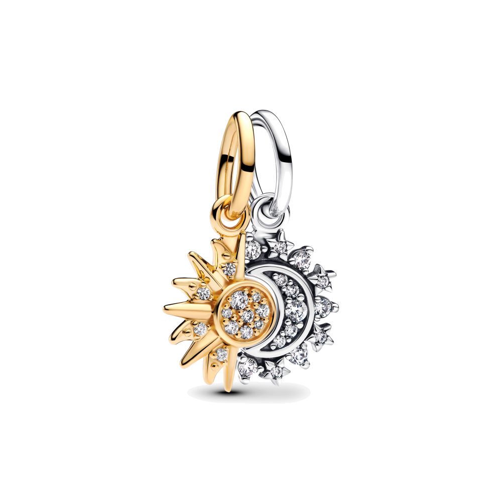 PANDORA Splittable Sun &amp; Moon Dangle Charm 763585C01 image 0