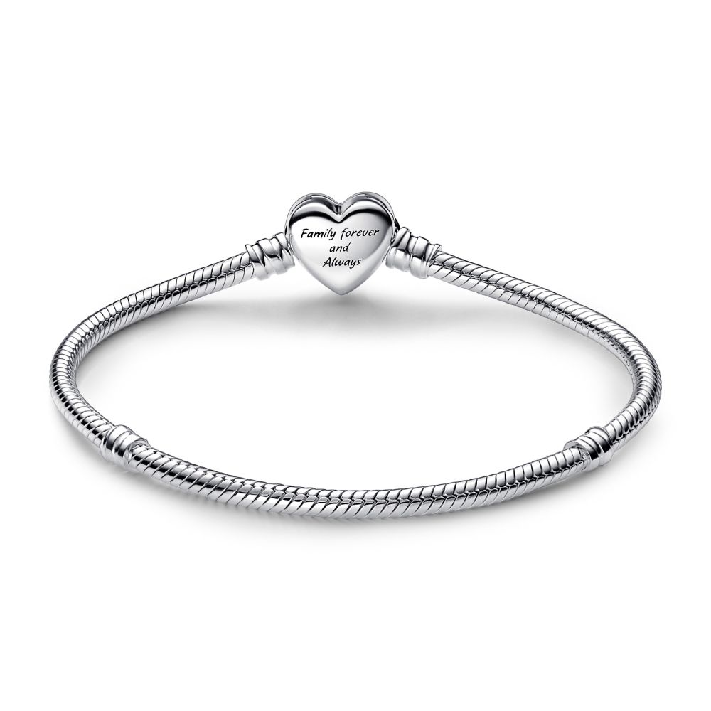 PANDORA Moments Sparkling Infinity Heart Clasp Snake Chain Bracelet 592645C01