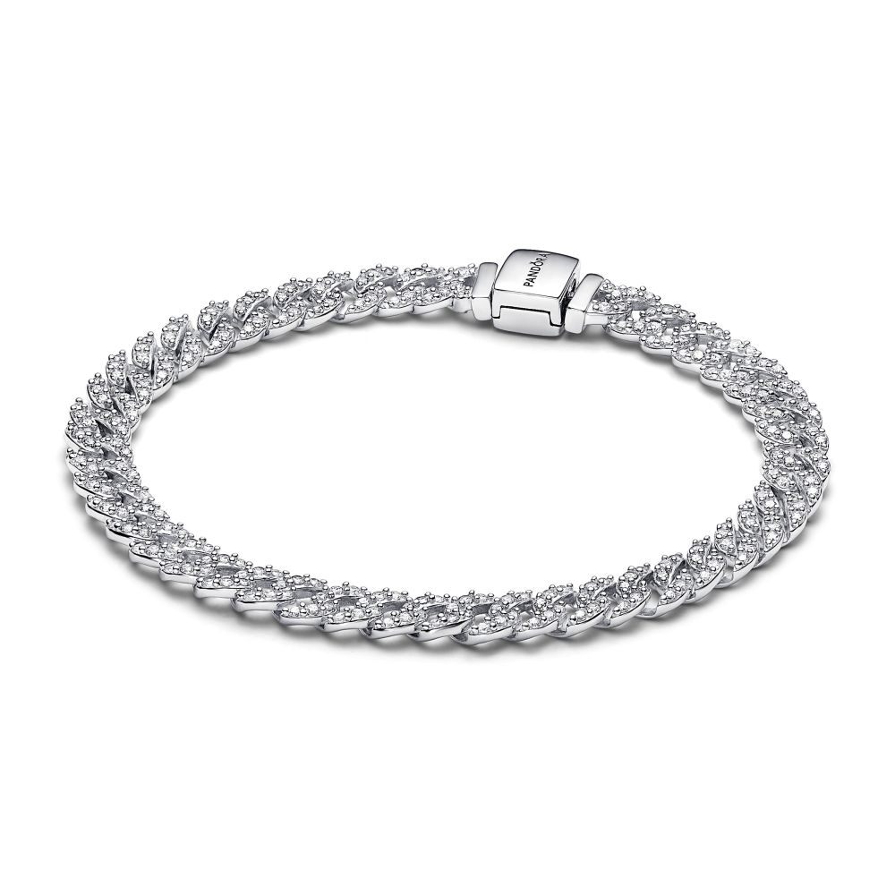 PANDORA Timeless Pave Cuban Chain Bracelet 593008C01