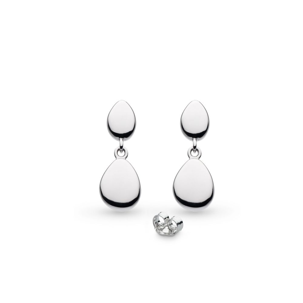 Kit Heath Coast Pebbles Double Droplet Stud Drop Earrings 60186RP