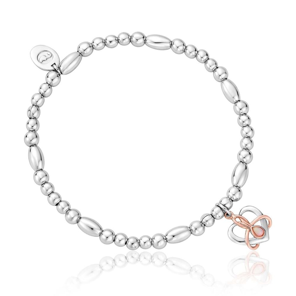 Clogau Forever Yours Sterling Silver Dwynwen Affinity Bracelet with Opal 3SBB103R image 0