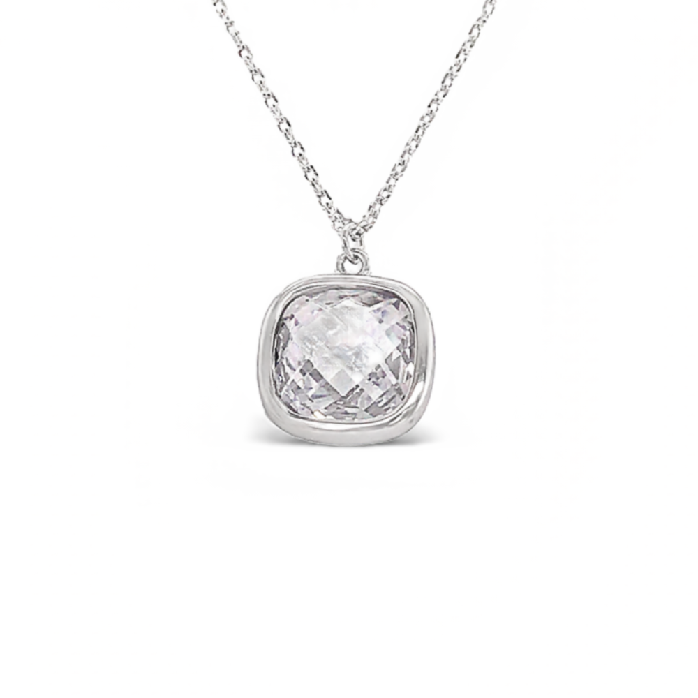 Sugar Sugar Sterling Silver Cushion Cut CZ Pendant image 0