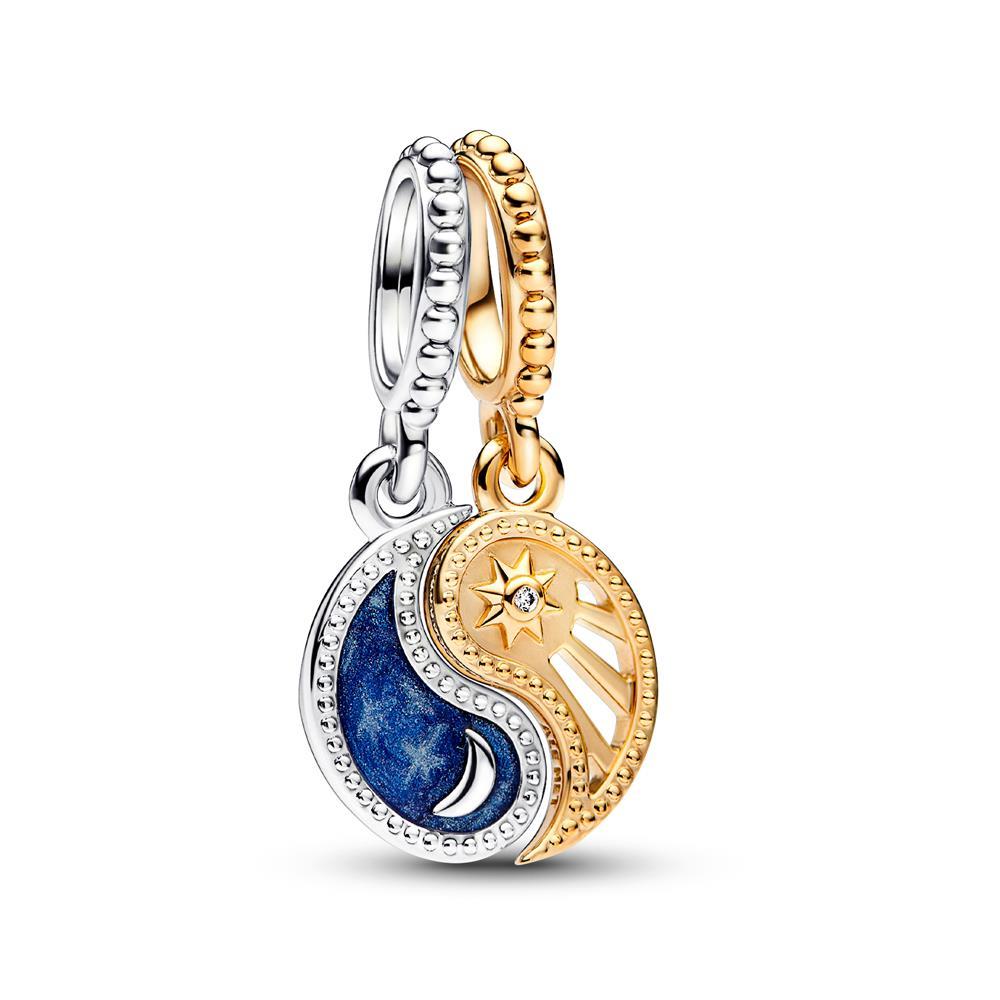 PANDORA Two-tone Splittable Sun & Moon Dangle Charm 762678C01