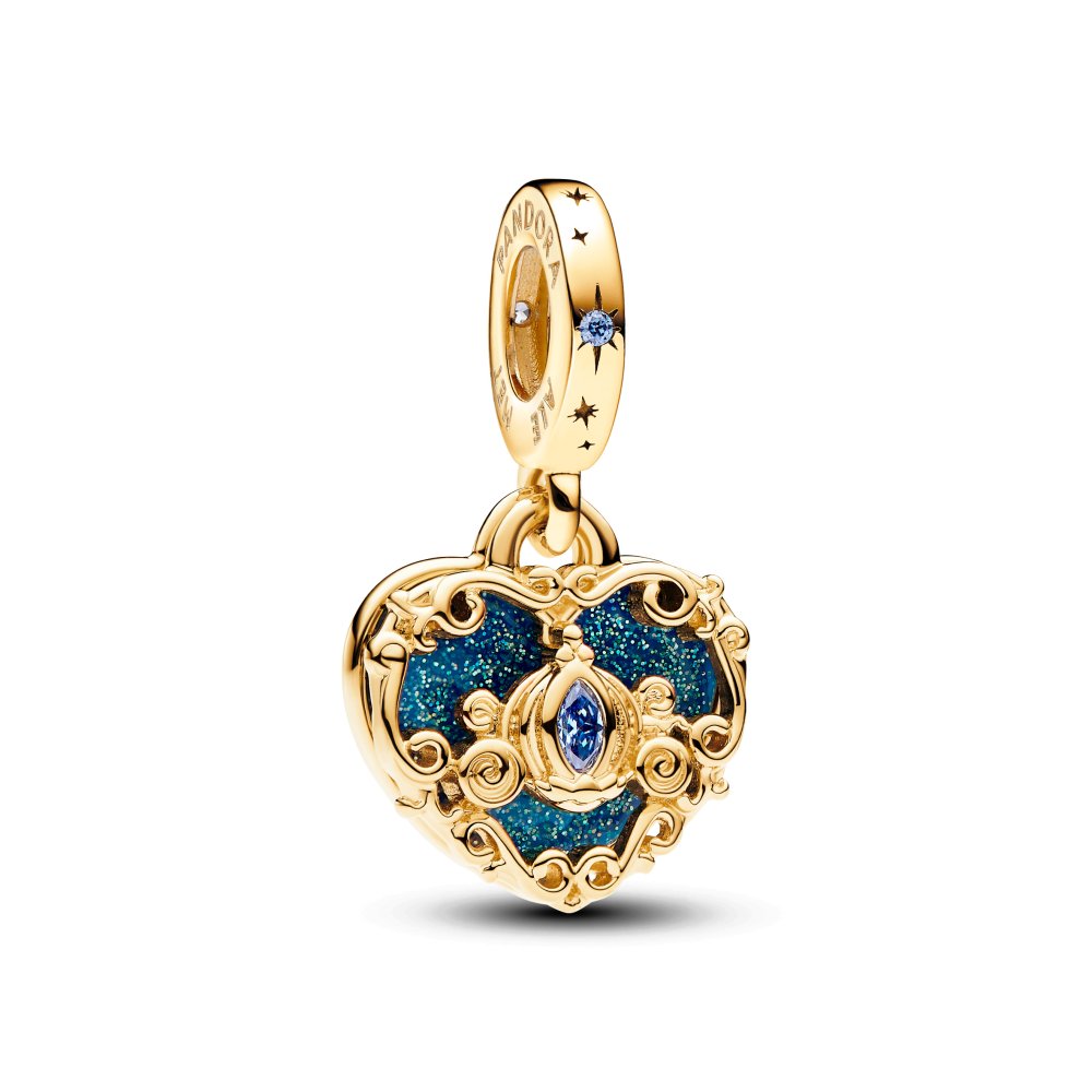 PANDORA Disney Cinderella's Carriage & Heart Double Dangle Charm 763072C01