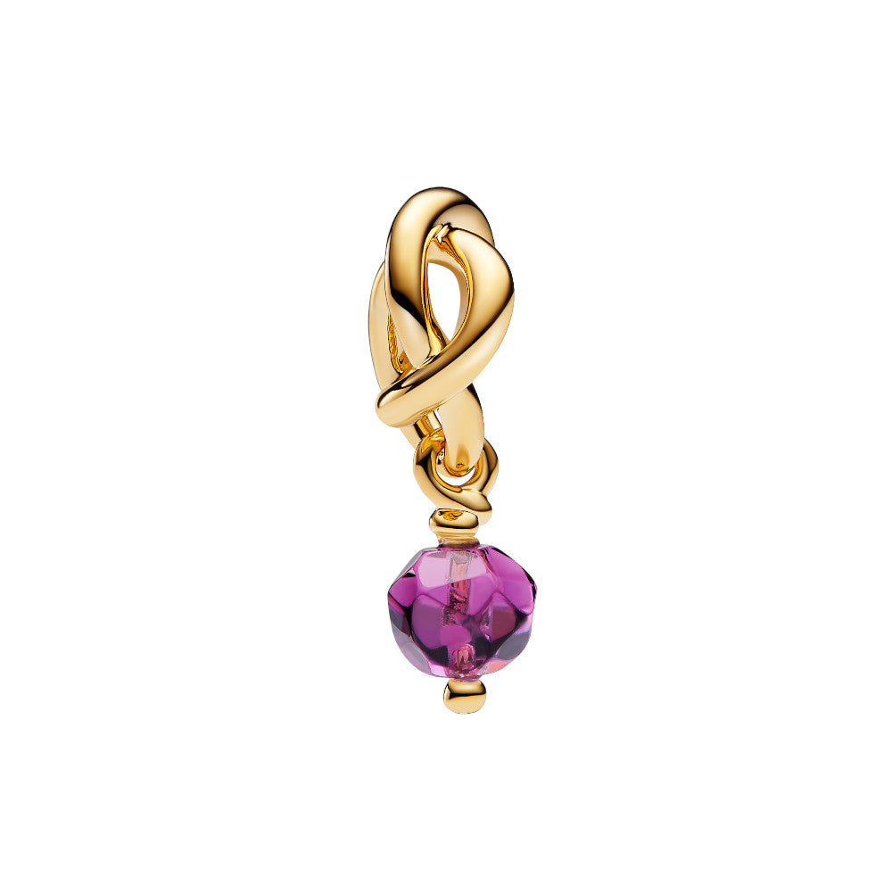 PANDORA February Eternity Circle Dangle Charm 763462C02