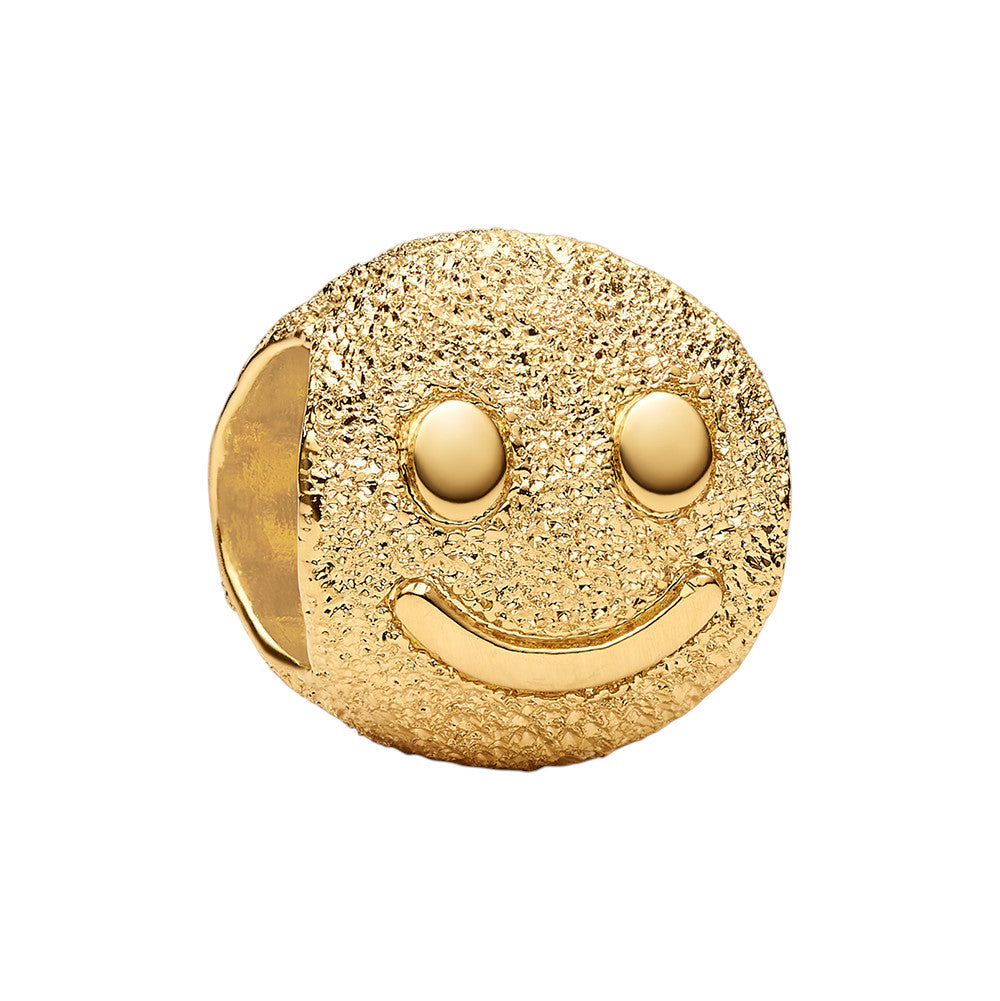 PANDORA Textured Happy Face Mini Charm 764526C00