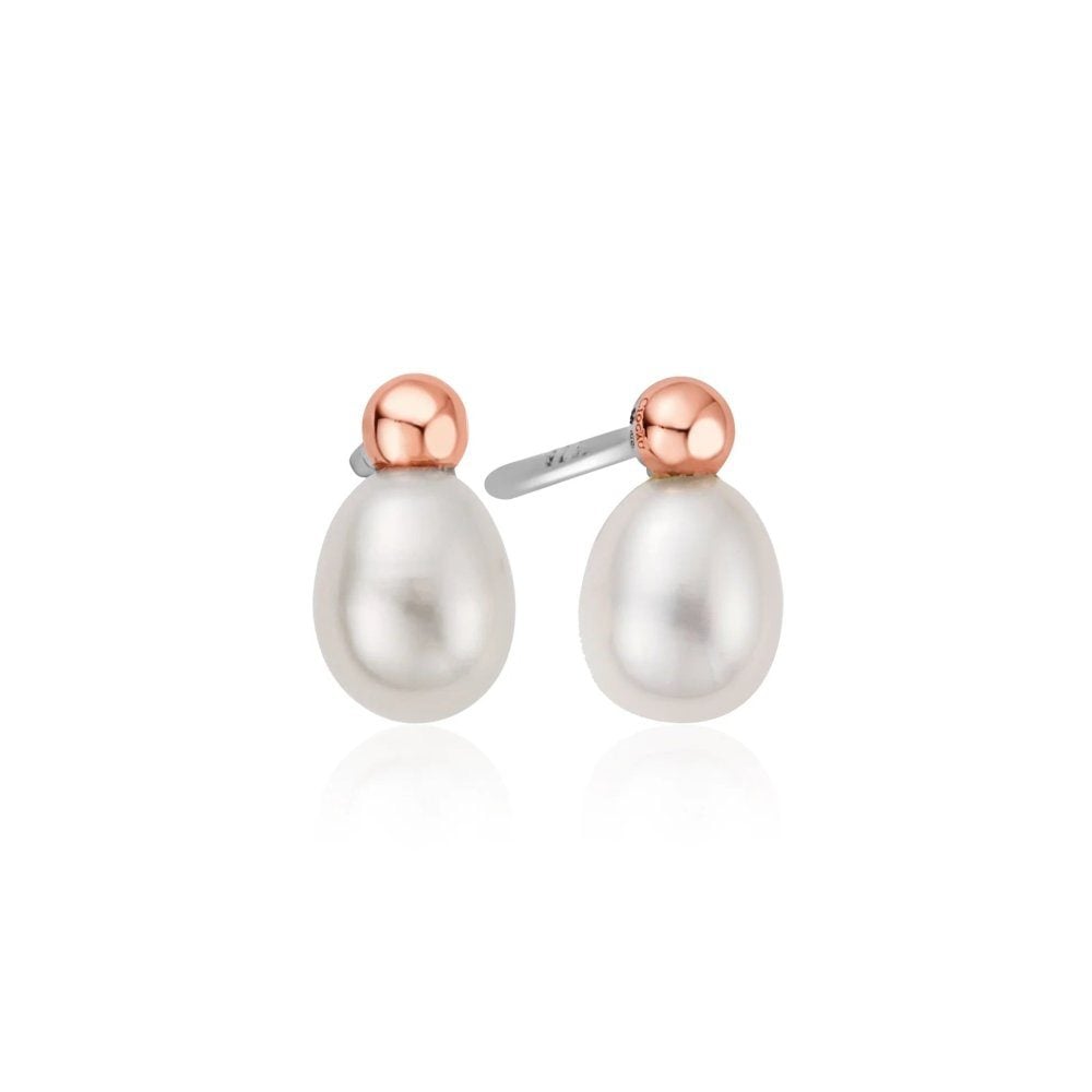 Clogau Nature's Wonder Sterling Silver Beachcomber Stud Earrings with Pearls 3SBCH0632 image 0