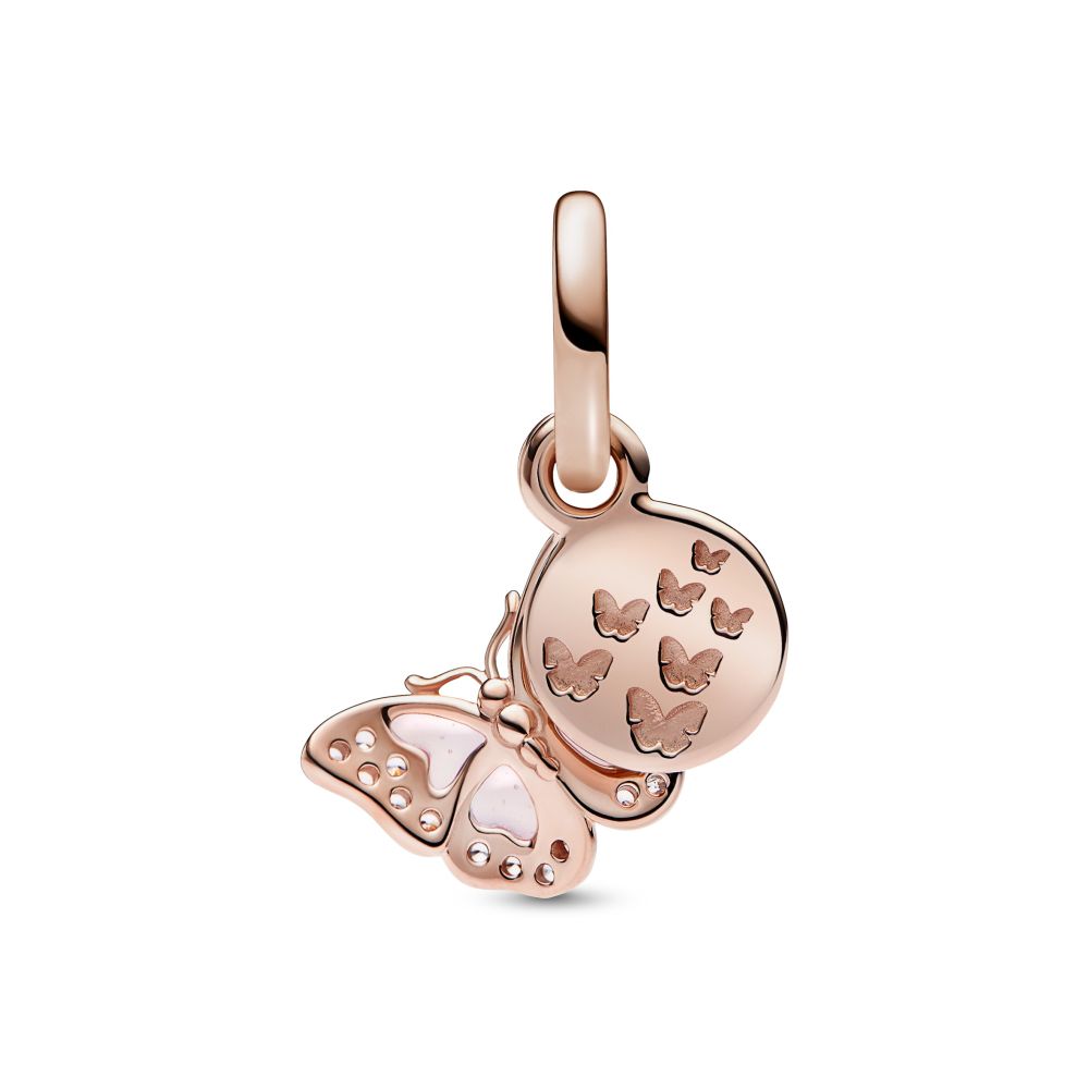 PANDORA Pink Butterfly & Quote Double Dangle Charm 782555C01