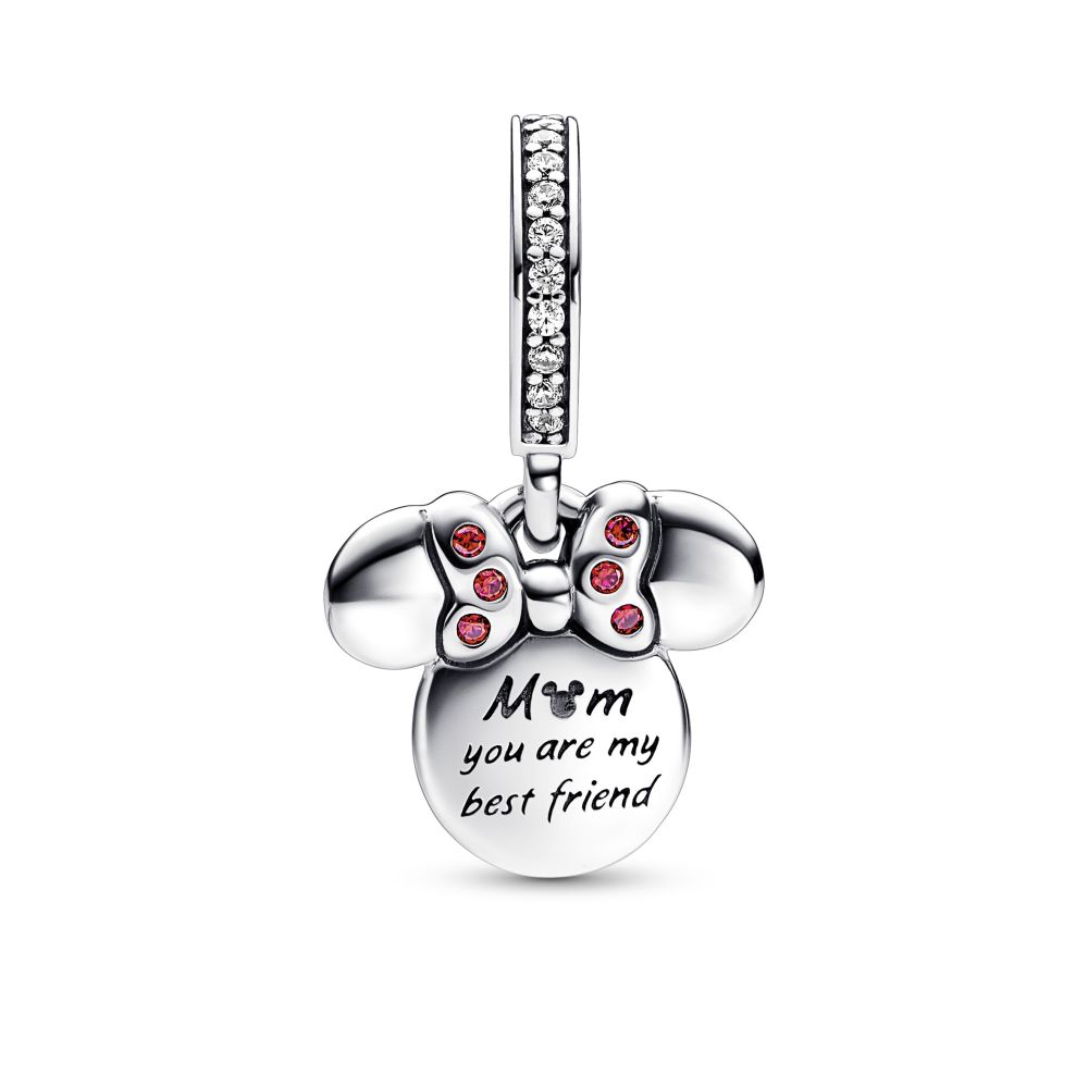 PANDORA Disney Minnie Mouse Silhouette Double Dangle Charm 782615C01