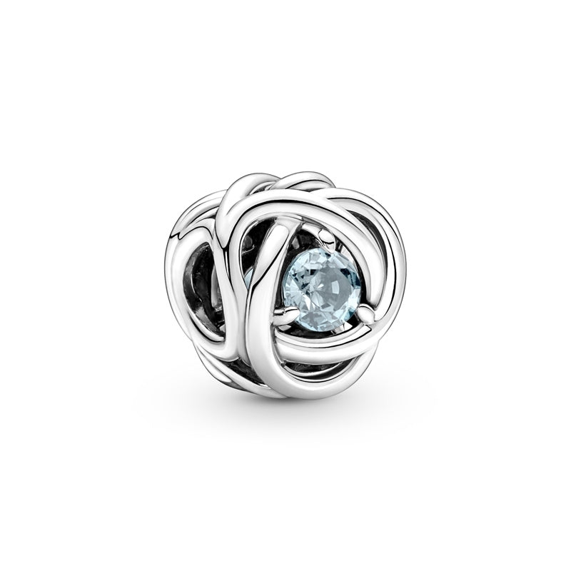 PANDORA March Birthstone Eternity Circle Charm 790065C09