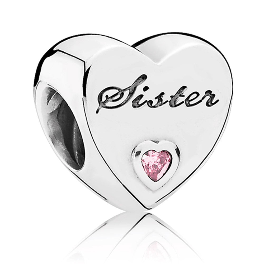PANDORA Sister Heart Charm 791946PCZ