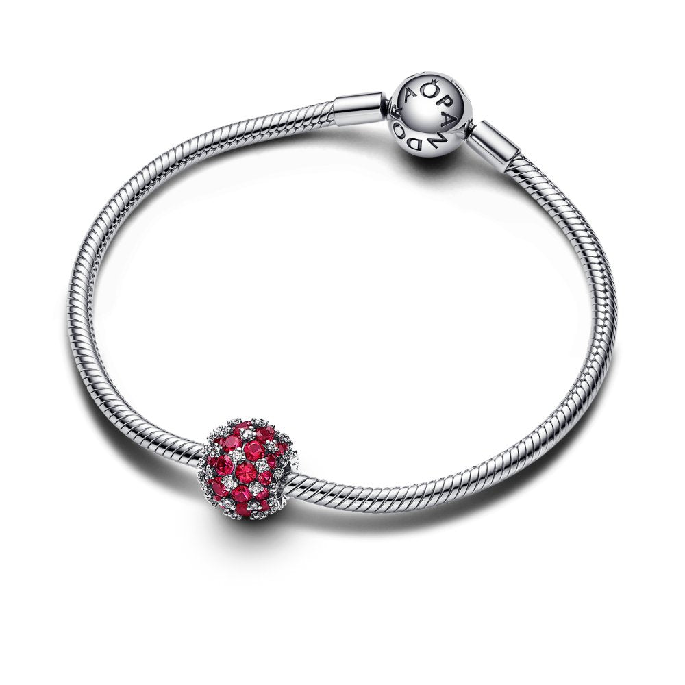 PANDORA Sparkling Pave Round Pink Charm 792630C03