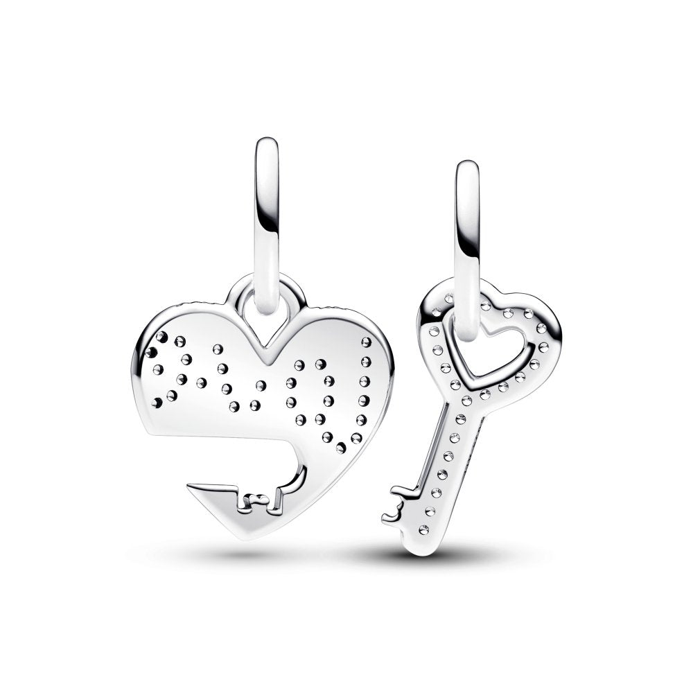 PANDORA Splittable Heart & Key Dangle Charm 793081C01