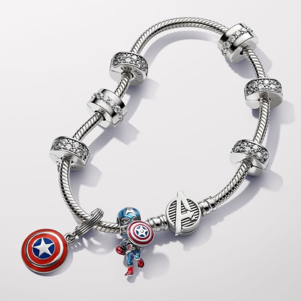 PANDORA Marvel The Avengers Captain America Charm 793129C01