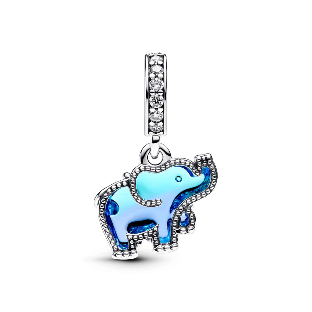 PANDORA Blue Murano Glass Elephant Dangle Charm 793339C01