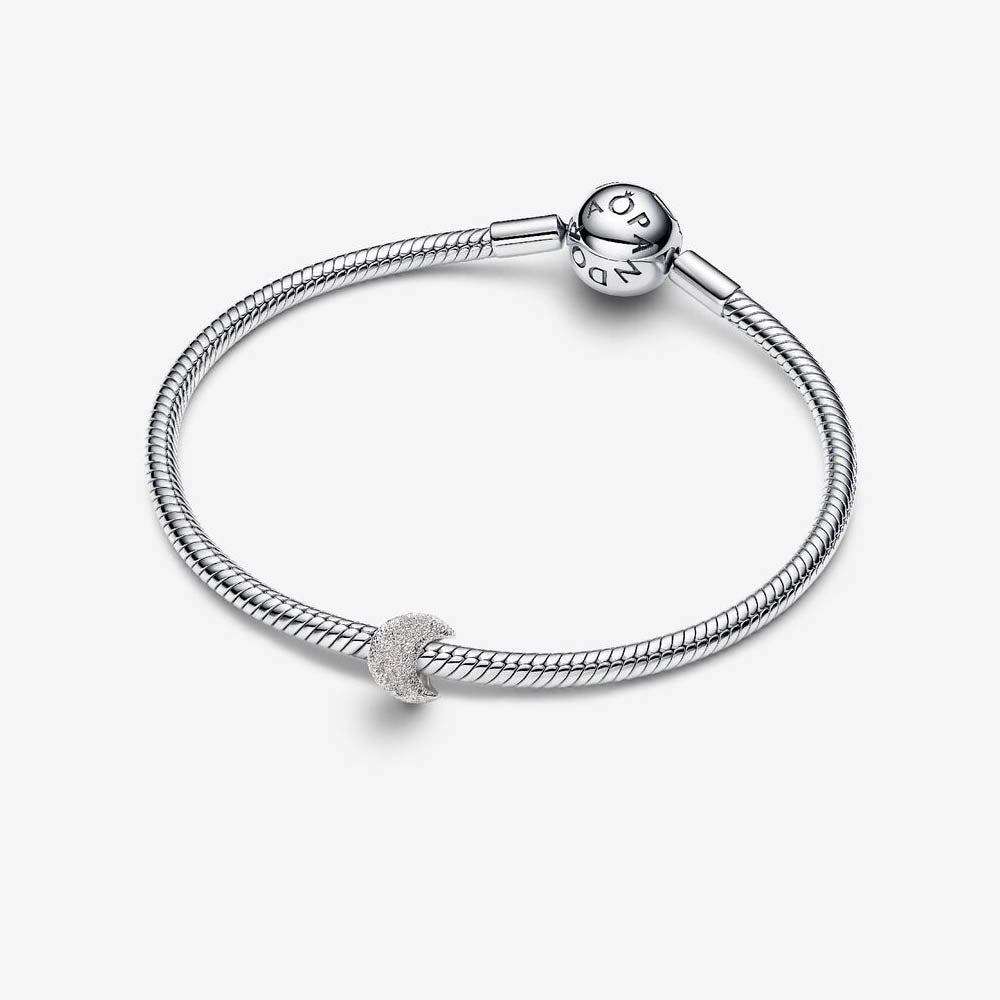PANDORA Textured Moon Mini Charm 794054C00