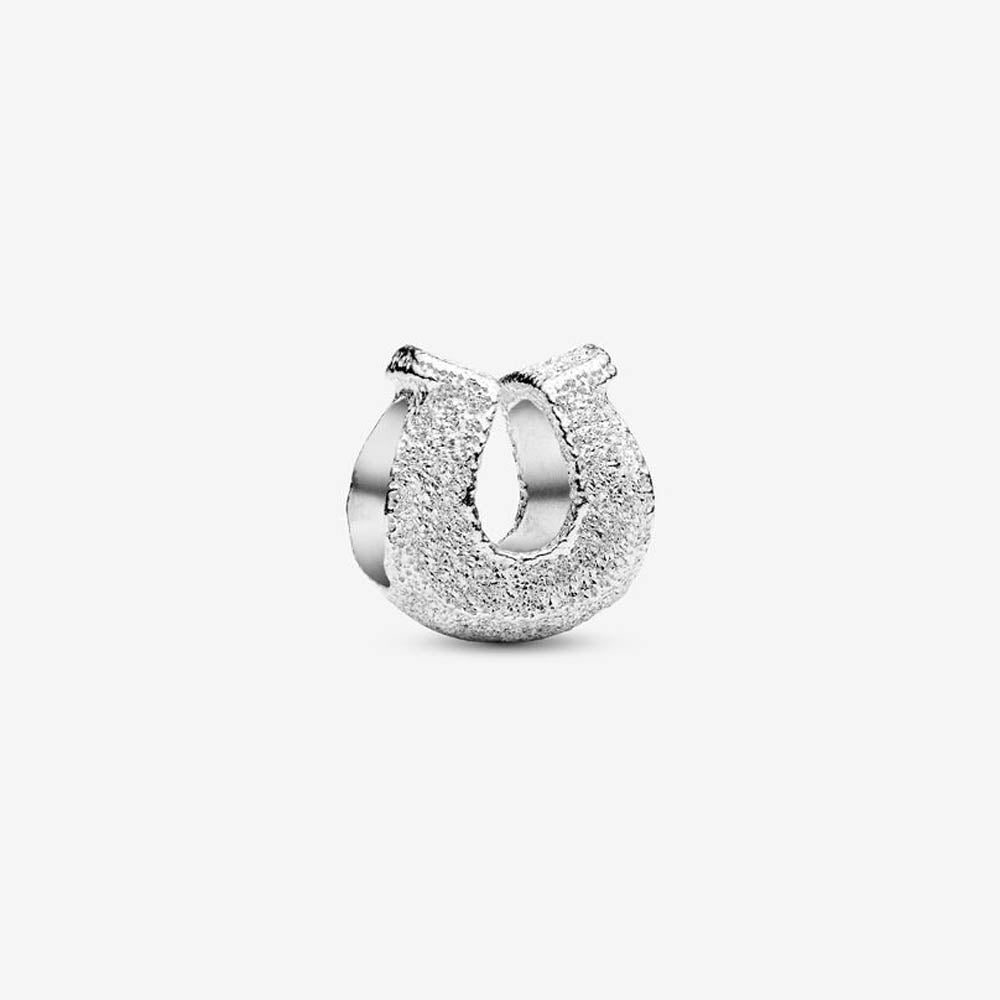 PANDORA Textured Horseshoe Mini Charm 794056C00