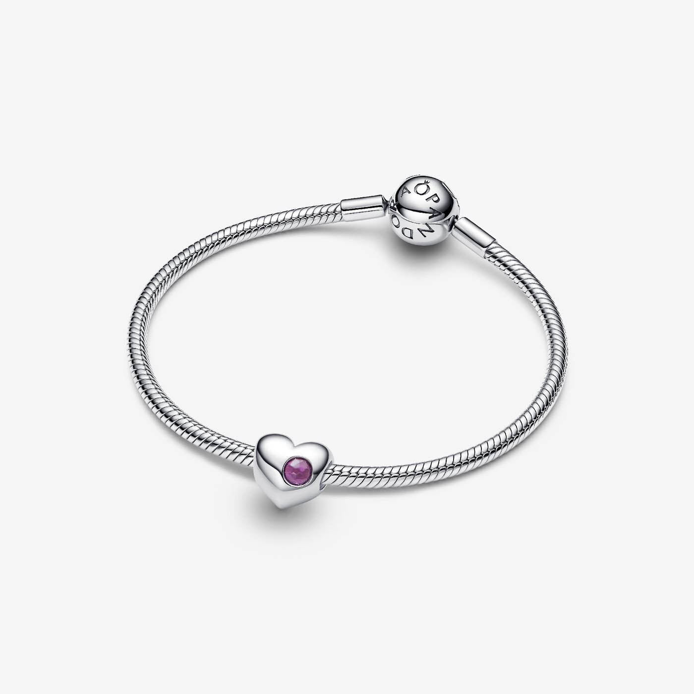 PANDORA February Birthstone Heart Charm 794161C02