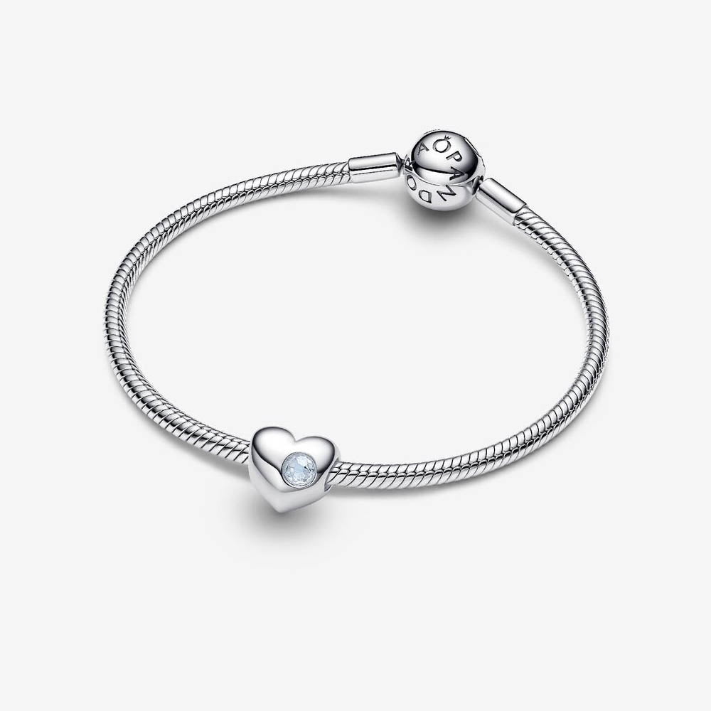 PANDORA March Birthstone Heart Charm 794161C03