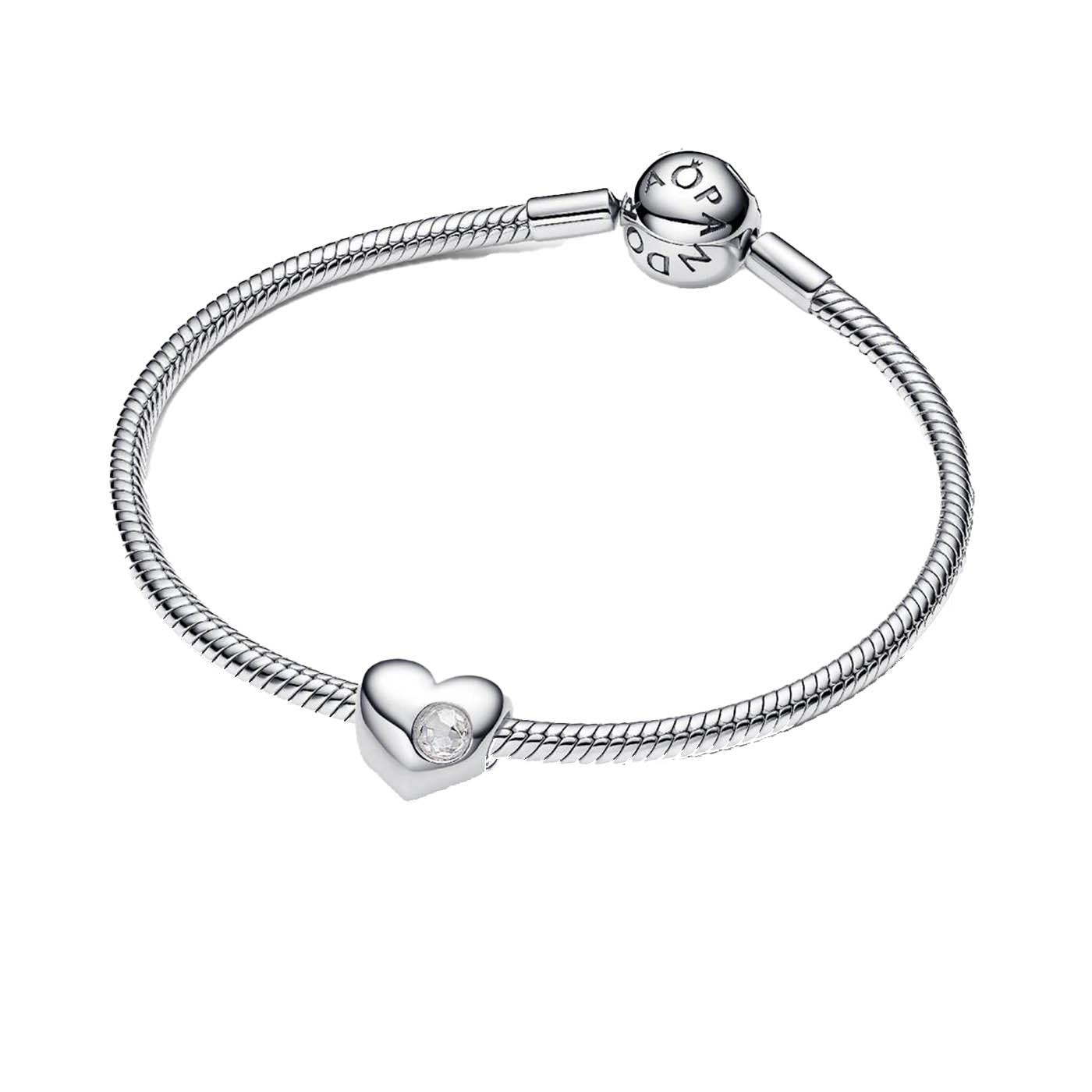 PANDORA April Birthstone Heart Charm 794161C04