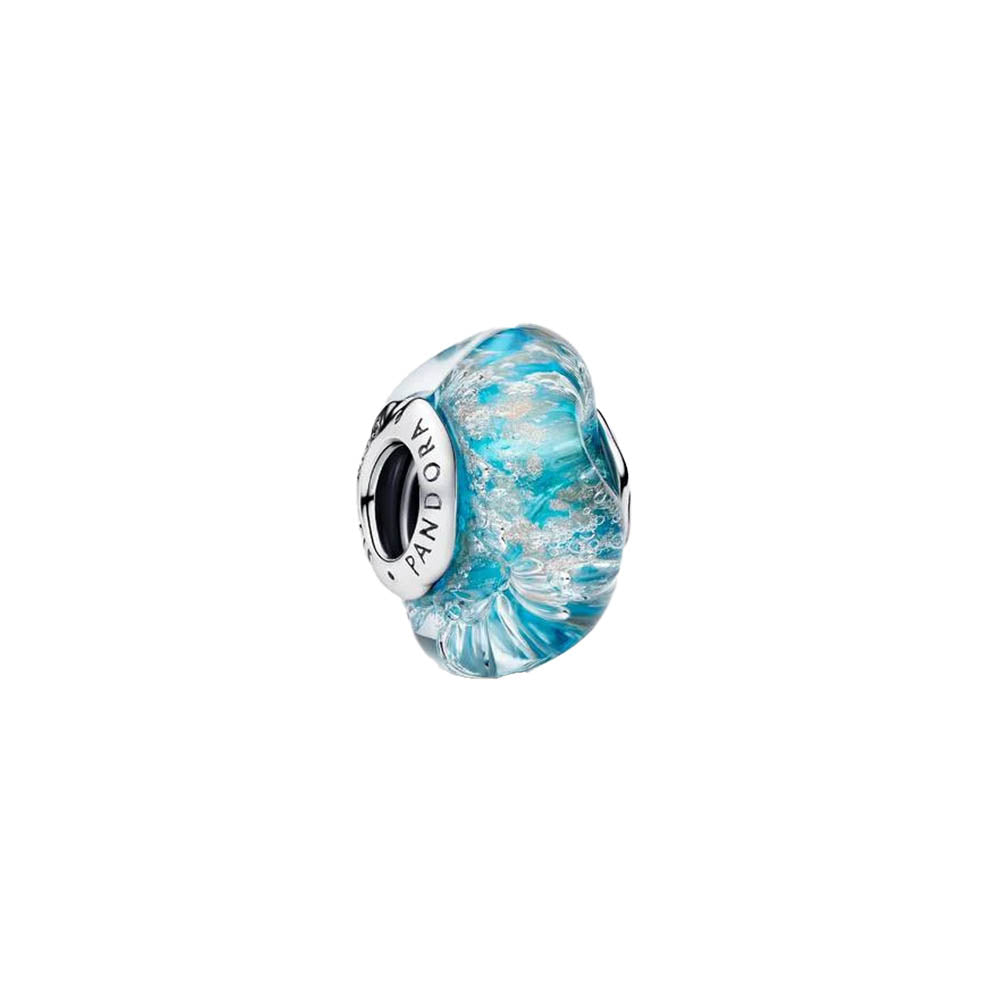 PANDORA Turquoise Murano Glass & Glitter Charm 794701C01