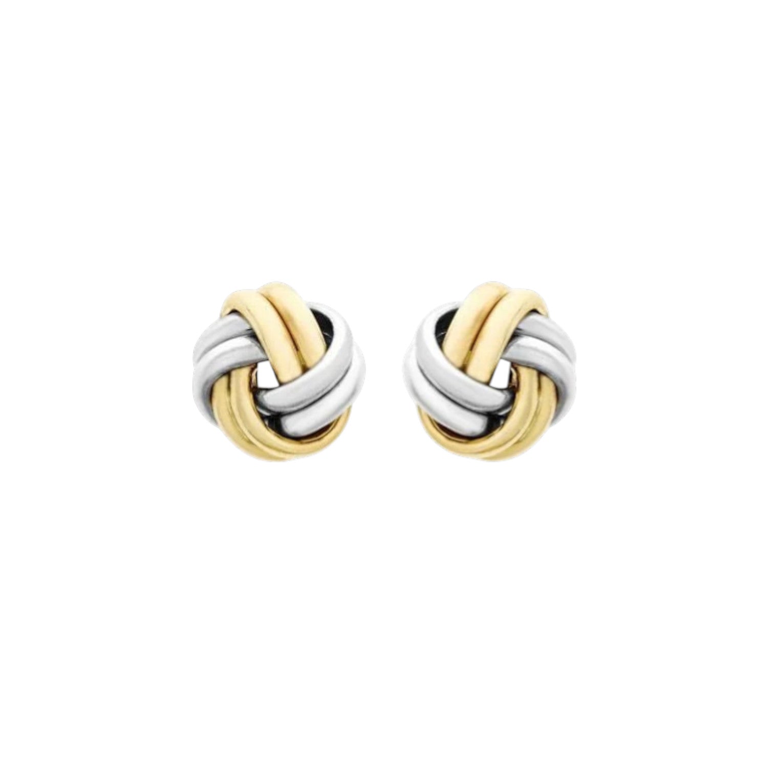 9ct 9mm Two Tone Knot Stud Earrings 2.58.1579