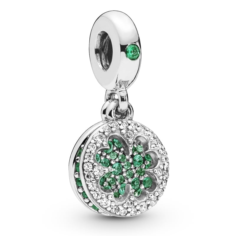 PANDORA Lucky Four Leaf Clover Dangle Charm 797906NRGMX