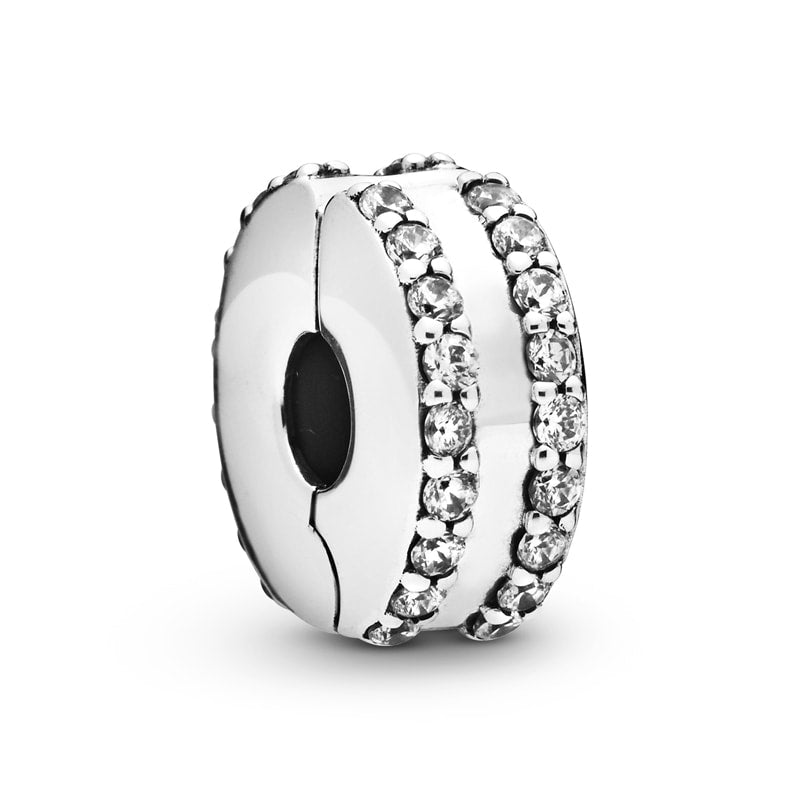 PANDORA Double Lined Pave Clip Charm 798422C01