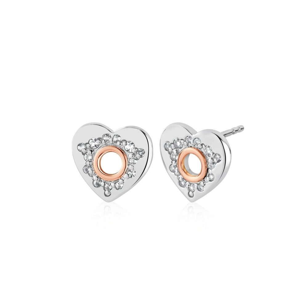 Clogau Cariad Sterling Silver Sparkle Stud Earrings with Topaz 3SCRS0652 image 0