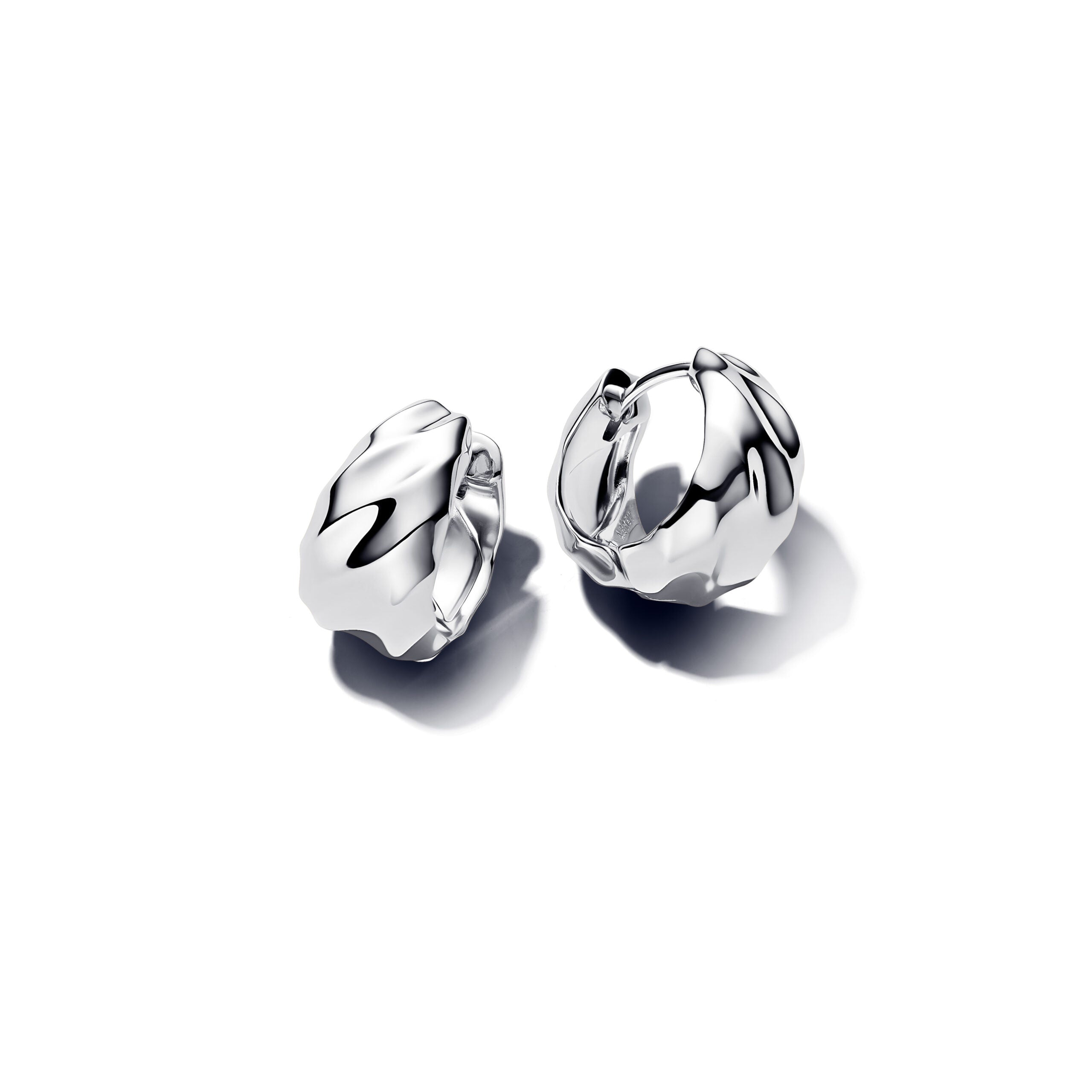 PANDORA Rippled Small Hoop Earrings 293874C00 image 0