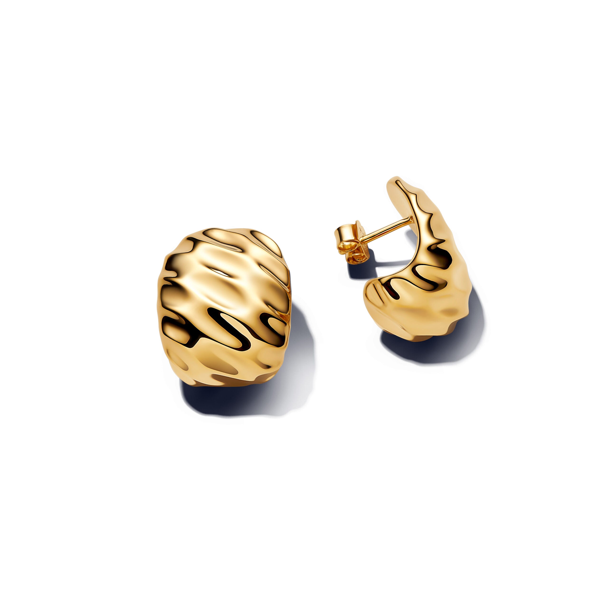 PANDORA Rippled Wide Hoop Earrings 263879C00 image 0