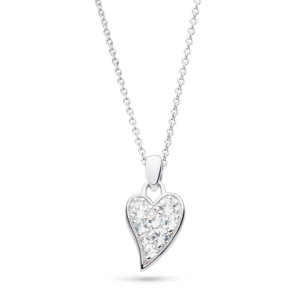 Kit Heath Desire Kiss Precious Pave Small Heart 17" Necklace 90505WT