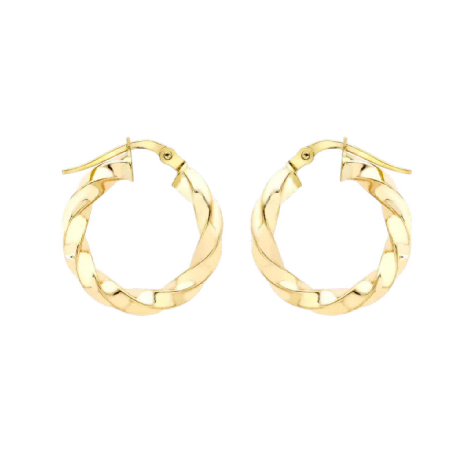 9ct Yellow Gold 19mm Twist Creole Earrings