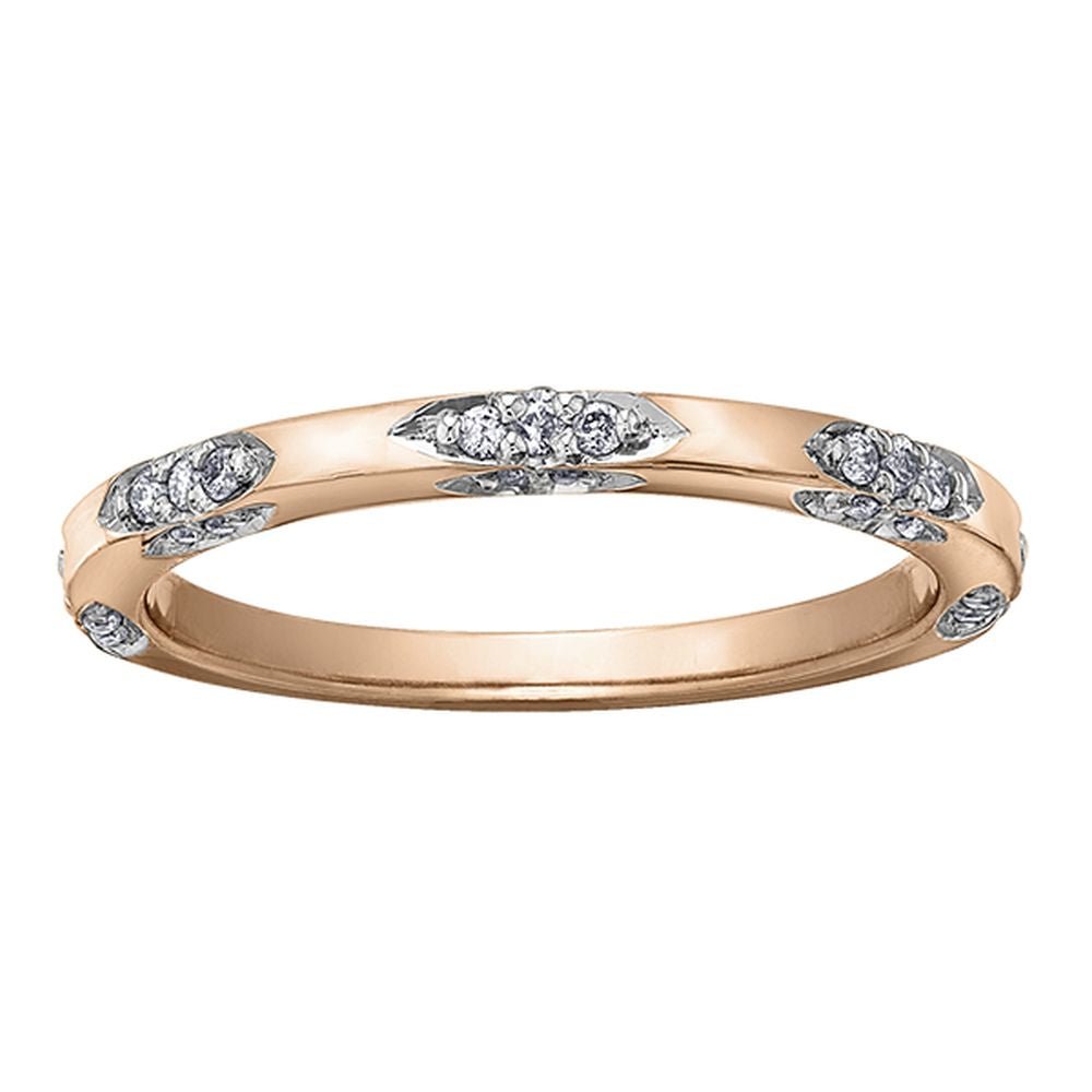 9ct Rose Gold Bypass Wrap Diamond Ring .15ct69807-CH574RG-10