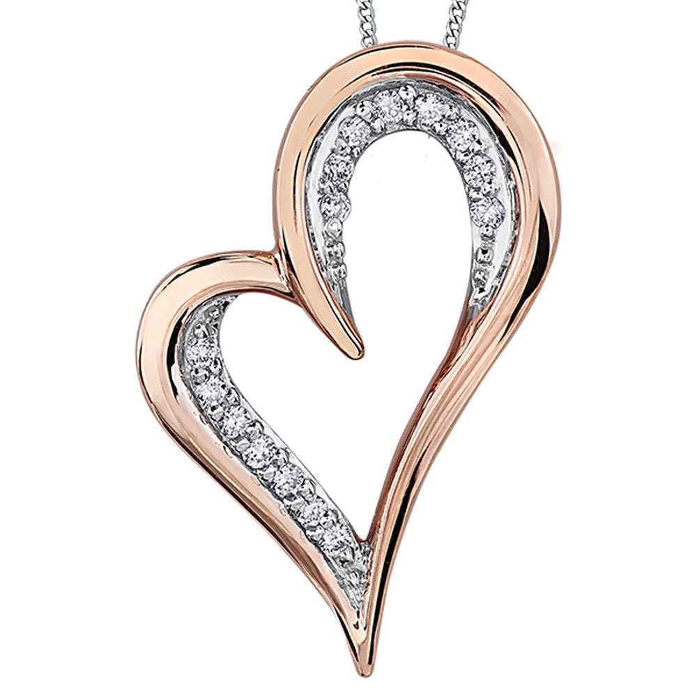 9ct Rose Gold & Diamond Heart Pendant 0.10ct69807-P3222R/10C-10