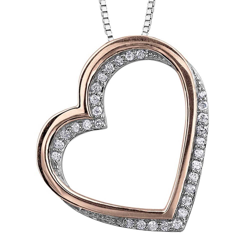 9ct Rose Gold Double Heart Diamond Pendant .122ct69807-P3095RWC-10