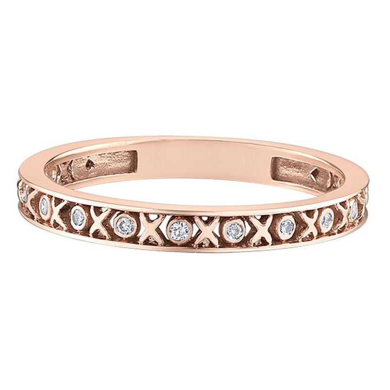 9ct Rose Gold Kiss Hug Diamond Ring .055ct69807-CH783RG-10