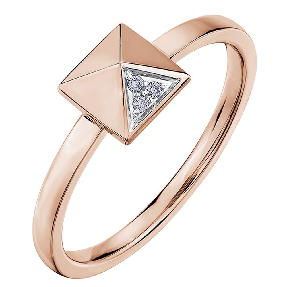 9ct Rose Gold Pyramid Diamond Ring .015ct69807-CH563RG-10