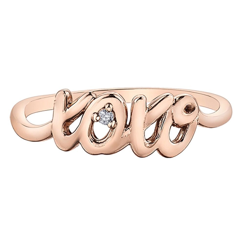 9ct Rose Gold XOXO Script Diamond Ring .01ct69807-CH788RG/01-10