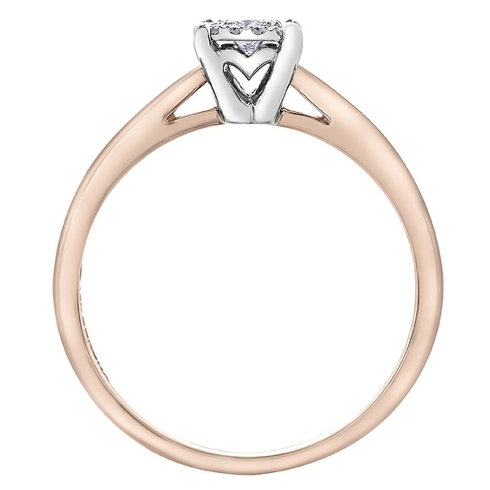 9ct Rose & White Gold Diamond Halo Ring 0.13ct69807-10066RW/13-10