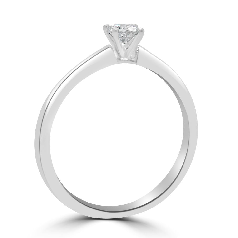 9ct White Gold 0.23ct Diamond 4 Claw Single Stone RingWWW1695R